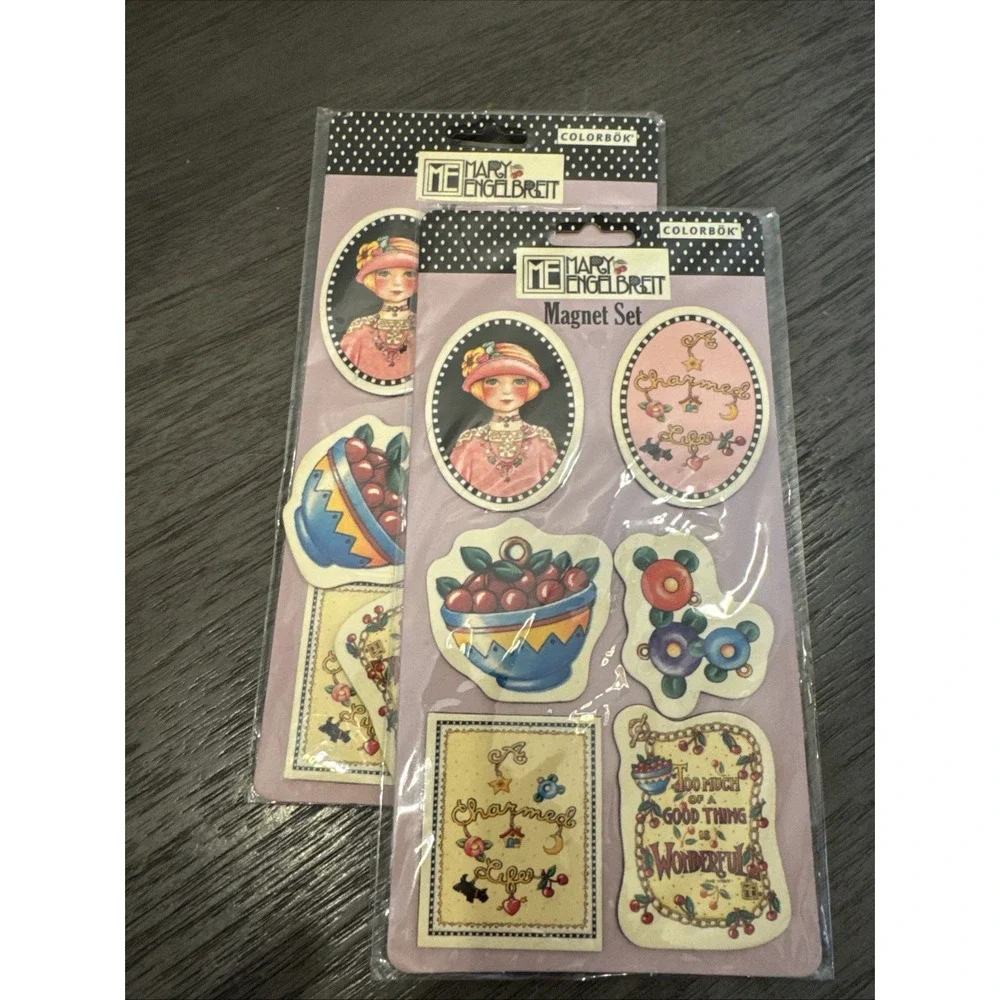 Lot Of 2 Packs- HTF Colorbok Mary Engelbreit Magnet Set-MIOP